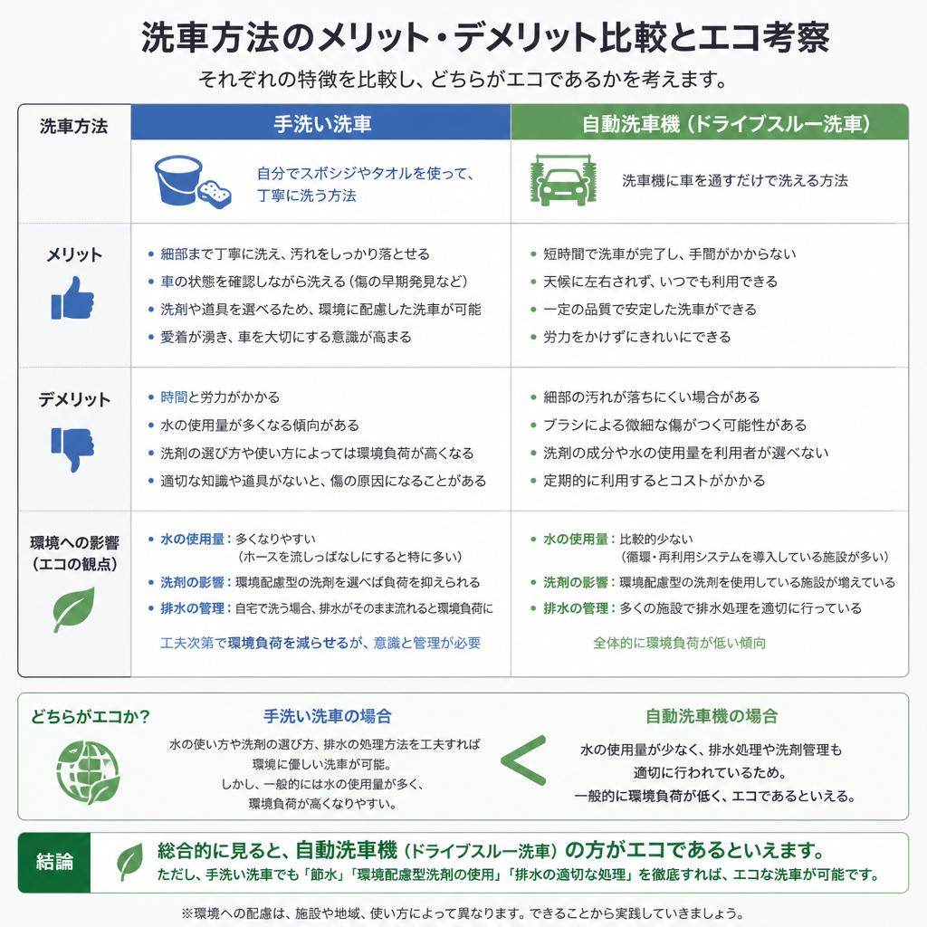 5. 手洗い洗車 vs. 洗車機